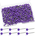 WILLBOND 500 Pack Map Push Pins Map Tacks Small Round Head Push Pins Thumb Tacks for Travel Picture Photo Bulletin Board Wall DIY Craft School Office Home(Purple,1/6 Inch)