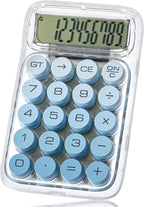 Mr. Pen- Mechanical Switch Calculator, 10 Digits, Blue, Transparent Body, Large LCD Display, Big Buttons, Desktop, Cute, Aesthetic