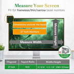 JEEETINTX Magnetic Computer Privacy Screen Filter 27 inch for 16:9 Widescreen Monitor Desktop PC, 27in Hanging Removable Anti Blue Light Glare Eye Protection Shield, Anti Spy Screen Protector Panel