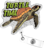 Aoryalps Turtle Time Retractable Badge Reel Holder Retractable with ID Clip for Nurse Nursing Name Tag Card Nursing Student Teacher Doctor Medical Assistant Work Office Clip-Gifts for Nurse