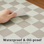 Ohocut Checkered Desk Mat, Large Cute Aesthetic Retro PU Leather Computer Laptop Desk Mat, Non-Slip Waterproof Mouse Keyboard Pad, Desk Writing Mat for Work/Home (Khaki, 23.6" x 13.7")