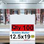 iMBAPrice 12.5x19 Inch White Poly Bubble Mailers #6, 100-Pack Extra Large Padded Envelopes, Self-Seal Polybubble Shipping Bags for Mailing & Packaging