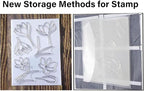 20 PCS Clear Stamps Storage Panels,Resealable Die Cut Storage Bag, White Plastic Stamps Organizer Panels, Clear Stamp Organizer Set for Die Cutting and Decorative