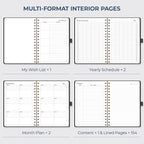 AHGXG Spiral Journal Notebook, 160 Lined Pages, A5 Medium Size (5.7'' x 8.3''), for Men & Women, Journaling, Writing, Work & Office, Hardcover, 100 GSM Thick Paper (Black)