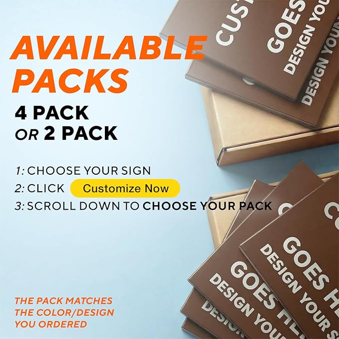 SPEEDYORDERS Custom Outdoor Metal Signs, Personalized Aluminum Signs, Customized Safety Signs, Metal Business Signs, Waterproof Outdoor Business Signs, White Aluminum (Brown Background, 20x20 In)