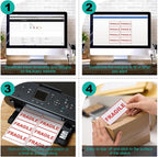 2x4 Labels Sticker Paper - 2500 Address Labels (250 Sheets) for Laser/Inkjet Printer Matte White Blank Labels on 8.5x11 Inch for Mailing, Shipping, and Organizing