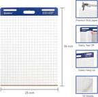 Comix Grid Sticky Easel Pad, 25 x 30 Inches Flip Chart Paper for Teachers, Large Self-Stick Pads for Office School, 30 Sheets/Pad, 10 Pads/Pack