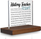 History Teacher Gifts, Thank You Desk Sign for Social Studies Educators, Inspirational Classroom Plaque for Teachers of History, Appreciation Decor PA046