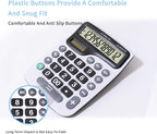 YEBMoo 12 Digit Desktop Calculator with Large LCD Display and Sensitive Button, Dual Solar Power and Battery, Standard Function for Office (YE8898)