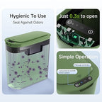 TIPGO 5 Gallon Motion Senor Bathroom Trash Can with Lid, Automatic Garbage Can Touchless, Smart Plastic Waste Basket for Narrow Spaces, Bathroom, Office, Bedroom, Living Room (Green)