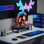 NestNeat Monitor Stand Riser, 24 Inch Computer Monitor Stand for Desk, 2-Tier Wood Desk Shelf Organizer with Storage, Desktop Stand for Laptop/Screen/PC/Printer, Ergonomic Home Office Monitor Stand