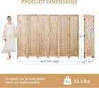 5.6 Ft Folding Room Divider, Portable Privacy Screen & Partition, No Assembly Required for Use as Cat Litter Box Cover, Clutter Hider, Room Separator, 6 Panels (Natural)