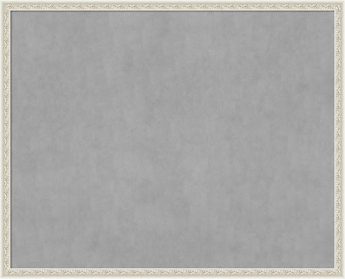 Amanti Art Silver Framed Magnetic Board 34x42 X-Large Vision Board for use with Magnets, 100% Metal Sheet to Display Items as Office Decor or for Home Organization in mudroom, Kitchen or Kids Room