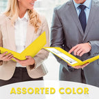 Two Pocket Folders, PANDRI 50 Pack 2 Pocket Folders, Letter Size Paper File Folder for School Office Home Business, Yellow