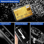 10 Pcs Clear Plastic Horizontal Name Badge ID Card Holders