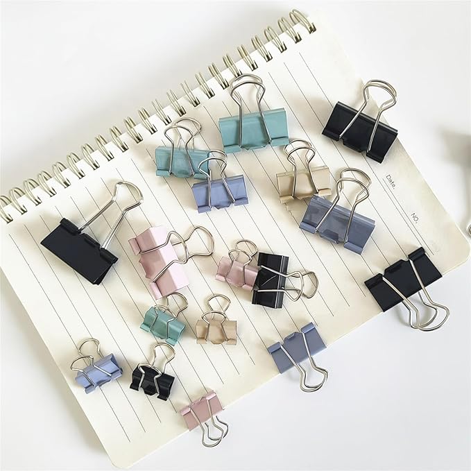 304 PCS Assorted Sizes Binder Clips Paper Clamps Including Large,Medium,Small Colored Paper Clips for Office Supplies Home School