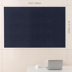 Lightomorrow Thickened Bulletin Board - 71 x 47 Inches, Decorative Felt Board Pin Board for Wall - 3' x 2' Foldable Photo Display Board with Self-Adhesive Tape, Includes 20 Push Pins - Dark Blue