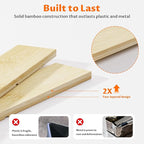 VA1KENE Bamboo Drawer Organizer with 9 Adjustable Compartments, Office Desk Organization Tray for Office Utensils, Supplies, Makeup, Jewelry, and More – Ideal for Desk or Drawer Storage