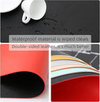 KINGFOM Desk Pad Office Desktop Protecter, PU Leather Desk Mat Blotters Organizer with Comfortable Writing Surface (47.2" x 23.6", Black+Red)