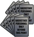 Portrait Round Backstage Personnel Only Beyond This Point Door or Wall Sign Easy Installation | Music | Concert | Festivals Sign (Brushed Silver) - Medium (10 Pack)