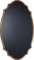 Kate and Laurel Leanna Decorative Scalloped Metal Chalkboard; 24 x 36; Gold; Framed Rounded Oval Vintage Chalkboard for Unique Display; Organization; and Decor