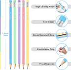 ZWlOT Wood-Cased Pencils, Pre Sharpened Pencils, 175 Count #2 HB Pencil with Eraser Bulk, School Classroom Teacher Supplies Gifts