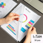 100 Pack Document Clear Plastic Folder Copy Safe Project Pocket LType US Letter Size A4 Paper Sleeves Folders in Transparent with 30 Pieces Index Tabs