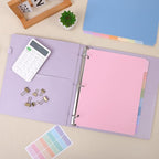 SKYDUE 8 Tab Durable Plastic Dividers,2Sets, Big Tab Dividers for 3 Ring Binder, Write&Erase 3 Ring Binder Dividers with Tabs, with Sticker Labels, Long-Lasting Plastic Pastels Binder Dividers