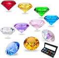 40mm(1.5 in) Crystal Diamond Jewels Paperweight Fake Diamonds Table Decoration Party Favors Gift, Glass Paperweight, Pack of 10 (Multicolor)