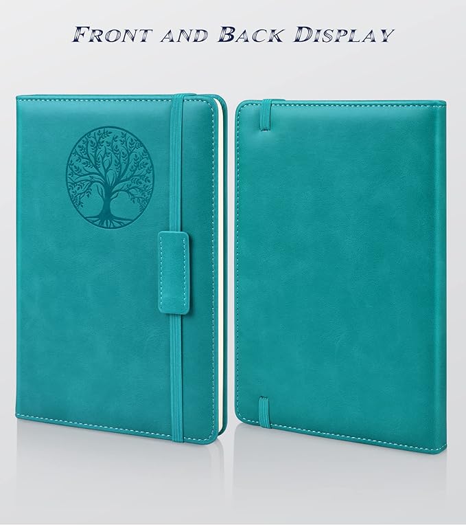 Biuwory Lined Journal Notebook for Women Men,256 Pages A5 Hardcover Leather Journals for Writing,Travel,Business,Work & School,College Ruled Notebooks for Note Taking,Diary Notepad 5.7"×8.3" (blue)