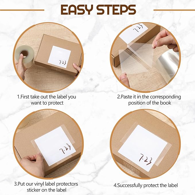 Zonon 750 Pcs Clear Labels Label Protector Clear Stickers Wafer Seals Waterproof Labels for Protecting Barcodes, Numbers and Stickers (4 x 2 Inch,Rectangle)