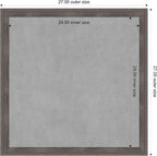 Amanti Art Grey Framed Magnetic Board 27x27 Medium Vision Board for use with Magnets, 100% Metal Sheet to Display Items as Office Decor or for Home Organization in mudroom, Kitchen or Kids Room