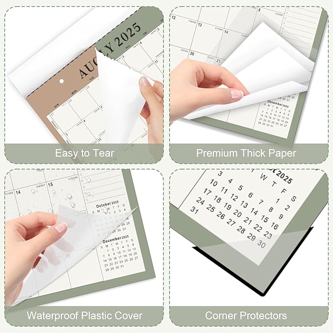 Gannyfer Desk Calendar 2026, Magnetic Calendar for Refrigerator, 18 Monthly Wall/Fridge/Desk Calendar 2026 with Hanging String, Magnetic Stripe, 3 Stickers, 2026 Calendar for Office, Home or School (14" x 11")