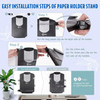 EHO Adjustable Document Holder Bottom with 5mm Shelf Lip, Portable Paper Stand for Reading, Typing, with Clip, Line Guide, Easel Back, for Office, Desktop, Recipes, Music Sheets, paper and more, Black