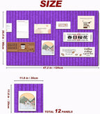 Large Felt Wall Tiles Cork Boards for Office Cubicle, 47"x35" Felt Photo Board Bulletin Tiles Pin Board for Walls Home Decor, Noise Reduction Boards Panels Fors Notes Memos, 12-Pack, Purple