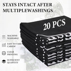 20 Pcs Reserved Chair Signs Cloth Church Placeholder Reserved Pew Signs Chair Reserved Seat Coverswith Printed Words For Weddings, Churches, Eceptions, Cinema,Celebrations, Parties and Events (Black)