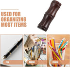 CAXUSD Chinese Brush Holder Pen Rest with Black Rosewood Design, Wooden Calligraphy Brush Stand Desk Pen Holder for Office and Painting Tools