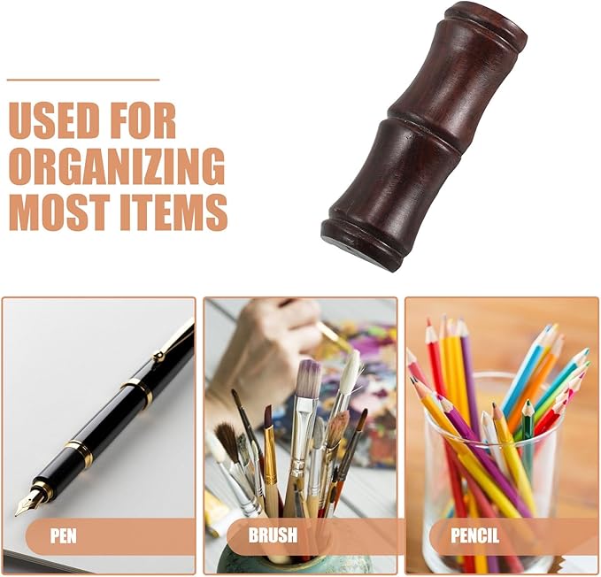 CAXUSD Chinese Brush Holder Pen Rest with Black Rosewood Design, Wooden Calligraphy Brush Stand Desk Pen Holder for Office and Painting Tools