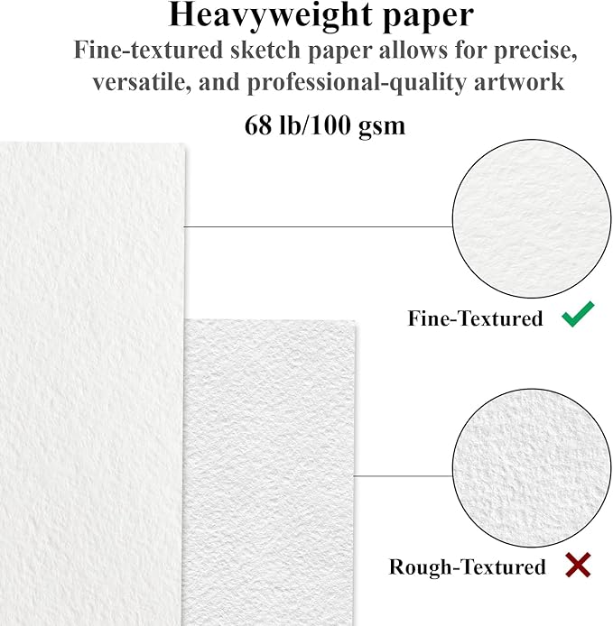 Sketch Book 11 x 14”, 100 Sheets Top Spiral Sketchbook, 68lb /100gsm Drawing Paper Pad, Sketch Pads for Drawing for Adults, Large Sketchbook.