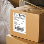 POLYSELLS Self Adhesive Address Shipping Labels, White Sticker FBA Labels (100 Sheets, 8.5" x 5.5" (2UP))