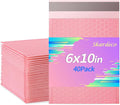 skardeco 6x10 Inch Pink Bubble Mailers 40 Pack Self-Seal Poly Padded Envelopes Suitable for Small Businesses to Package and Mail Jewelry Cosmetics, Electronic Products, Cards (Pink, 6 * 10-40)