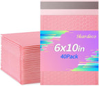 skardeco 6x10 Inch Pink Bubble Mailers 40 Pack Self-Seal Poly Padded Envelopes Suitable for Small Businesses to Package and Mail Jewelry Cosmetics, Electronic Products, Cards (Pink, 6 * 10-40)