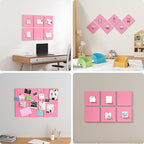 Baysola Large Cork Boards for Walls – 36" x 24" Self Adhesive Felt Wall Tiles, Ideal for Office Black Bulletin Board, Easy to Install Pin Board Photo Board