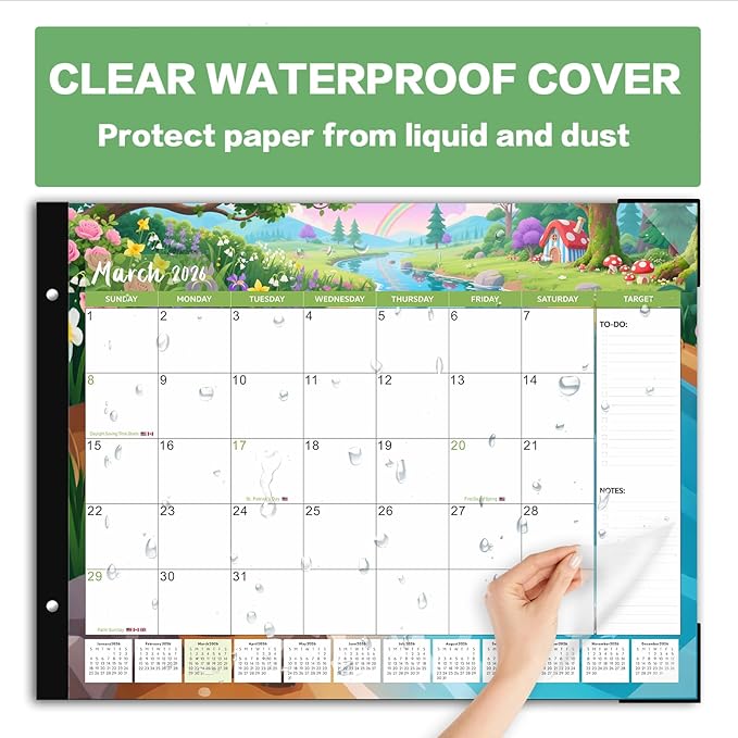 DIBAOLU Extra Large Desk Calendar 2026,Big Desk Calendar 2026-2027 22x17,18 Month,January 2026 to June 2027,Suitable For Home, School Or Office, Monthly Planning Calendar,With Plastic Cover