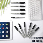 Thenshop 500 Pack Black Permanent Markers Bulk - Fine Point Permanent Marker Quick Drying Waterproof Pens for Doodling Writing Marking Classroom Work on Wood Metal Stone Glass, Office School Supplies
