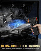 Compressed Air Duster, 180000RPM Electric Air Duster with 4-Speed Adjustable & Display Screen & LED Light & 5000mAh Battery, Rechargeable Cordless Electronics Air Blower for Keyboard/PC/Car