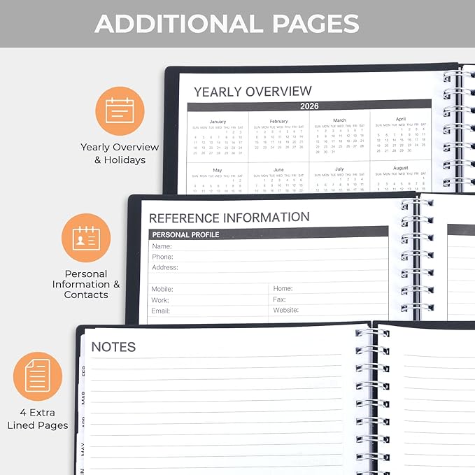 M&G 2026 Planner, Weekly and Monthly Planner Calendar, Jan 2026-Feb 2027 Agenda Book With Monthly Tabs for School Work Home Supplies, A4 8.5" x 11"