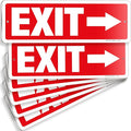 iSYFIX Exit Signs 6 Pack 12x4 Inch with Directional Right Arrows - Rust Free Aluminum, Laminated for UV, Weather, Scratch Resistance - Ideal for Offices, Schools, Theaters, Restaurants