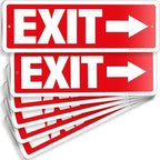 iSYFIX Exit Signs 6 Pack 12x4 Inch with Directional Right Arrows - Rust Free Aluminum, Laminated for UV, Weather, Scratch Resistance - Ideal for Offices, Schools, Theaters, Restaurants