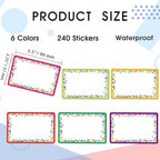 Yeachlaing 240 Pieces Decorative Colorful Name Tags for Classroom – Blank Stickers to Write on for Student Desks, Bin Labels, Teacher Supplies, 6 Designs (3.5 x 2.25 Inches)